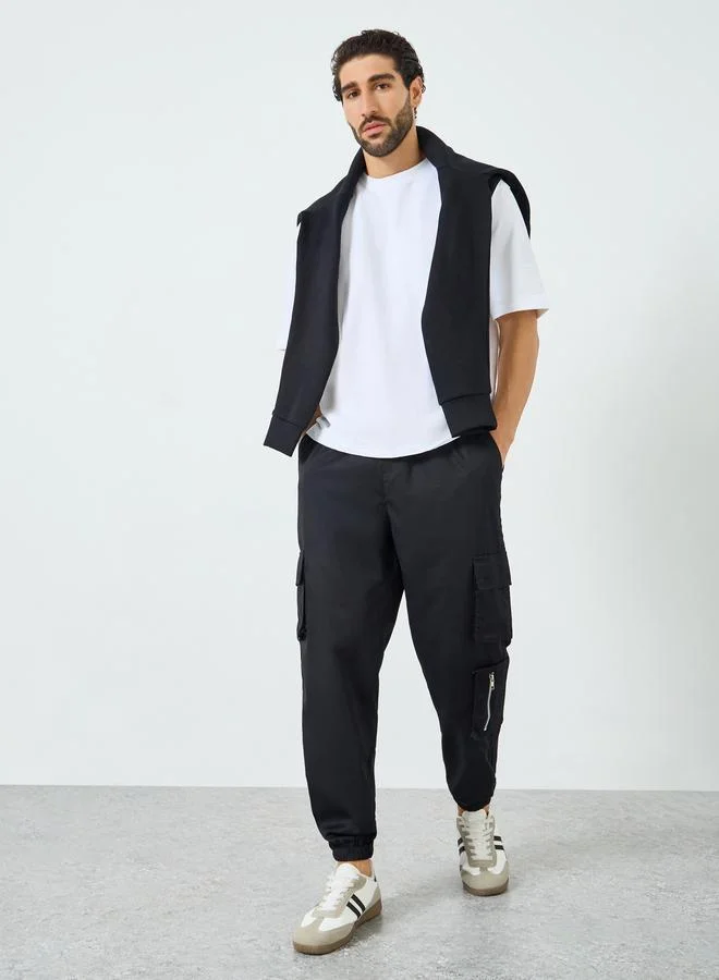 Take Two Men Black Relaxed Fit Cargo Pants